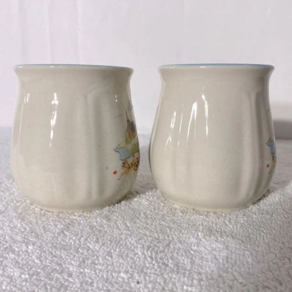 Vintage Korea Stoneware Pottery  Ceramic Homestead Mugs Coffee Cups x2 - Picture 7 of 13